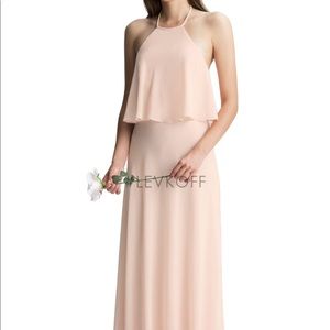 Bill Levkoff Shell Pink Bridesmaid Dress
